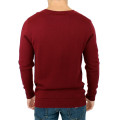 Elegant V-Neck Bordeaux Wool Sweater
