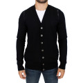 Elegant Black Wool Blend Cardigan