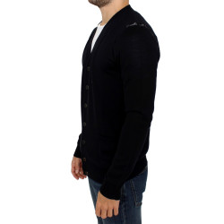 Elegant Black Wool Blend Cardigan