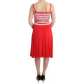 Red striped jersey A-line dress