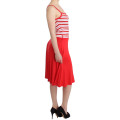 Red striped jersey A-line dress