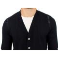Elegant Black Wool Blend Cardigan