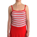 Red striped jersey A-line dress