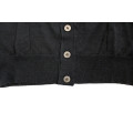 Elegant Black Wool Blend Cardigan