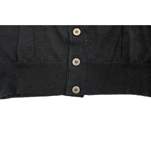 Elegant Black Wool Blend Cardigan
