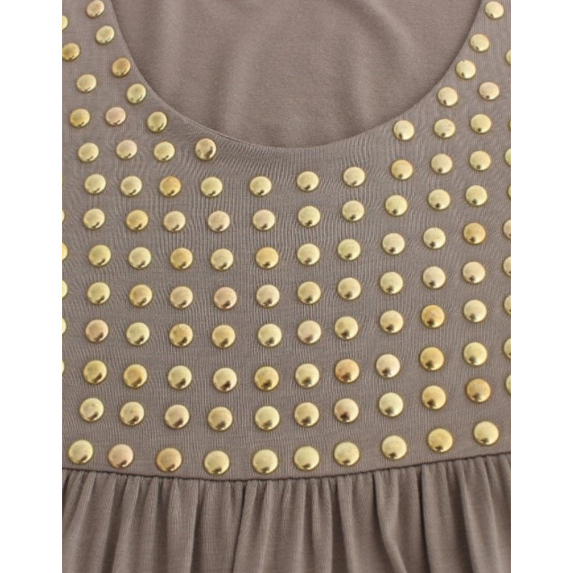 Khaki studded sheath dress