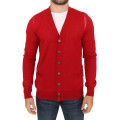 Elegant Red Wool Blend Cardigan Sweater