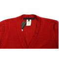 Elegant Red Wool Blend Cardigan Sweater