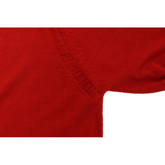 Elegant Red Wool Blend Cardigan Sweater