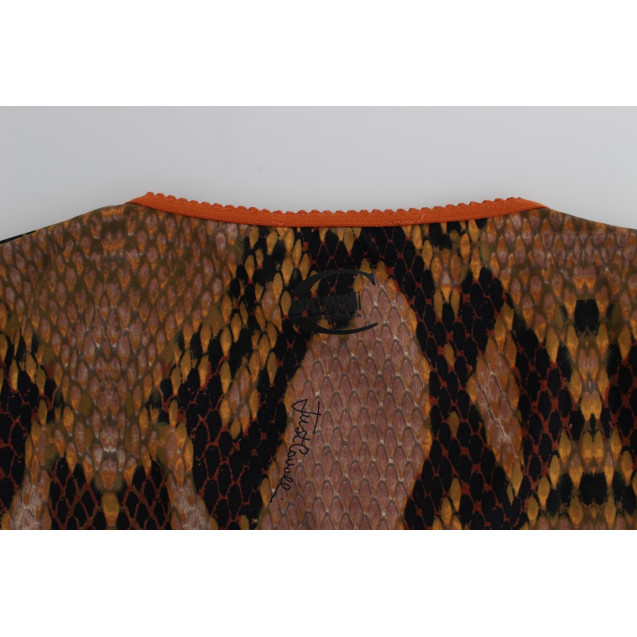 Elegant Snake Print Crewneck Tee