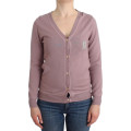 Chic Pink V-Neck Wool Cardigan
