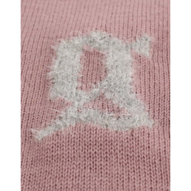 Chic Pink V-Neck Wool Cardigan