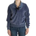 Blue velvet cotton sweater