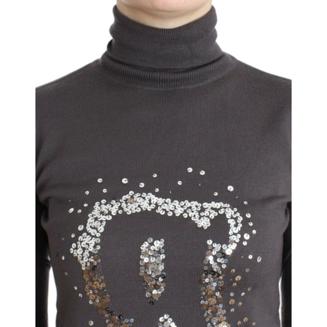 Brown turtleneck cotton sweater
