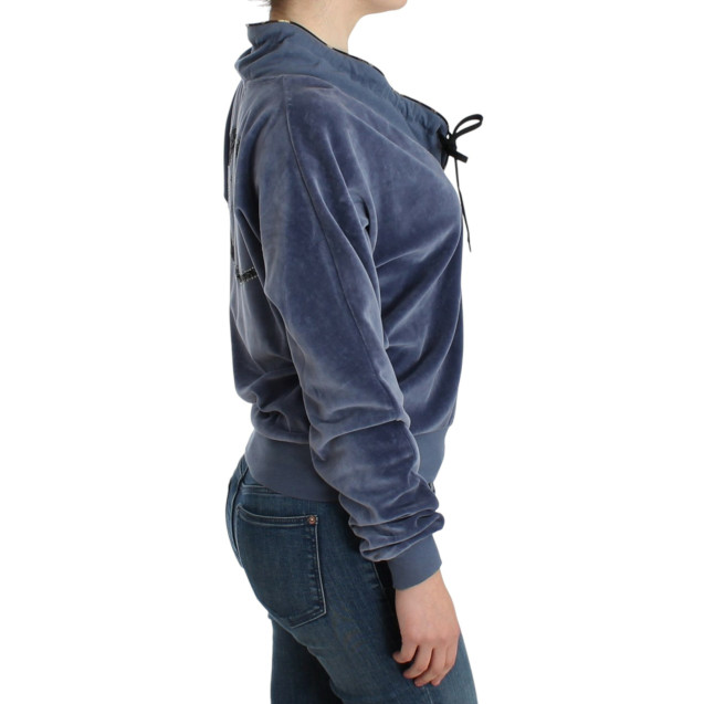 Blue velvet cotton sweater