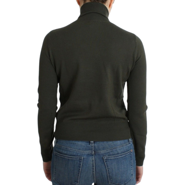 Green wool turtleneck sweater