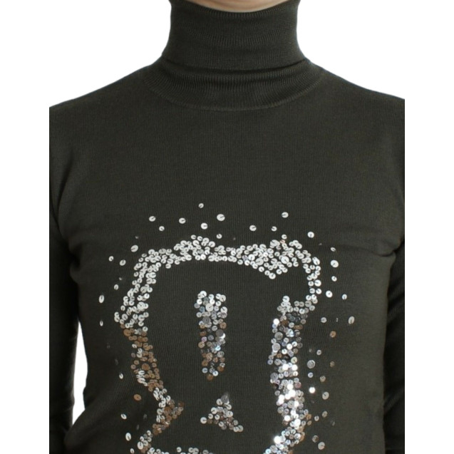 Green wool turtleneck sweater