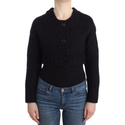 Elegant Cropped Mohair Blend Cardigan