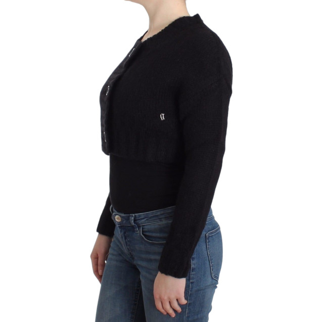 Elegant Cropped Mohair Blend Cardigan