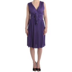 Elegant Purple Knee-Length Jersey Dress