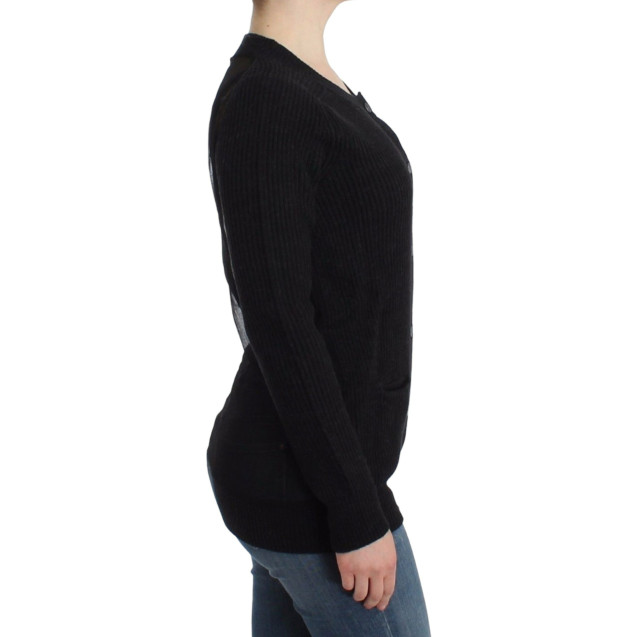 Black wool cardigan