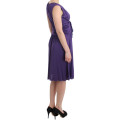 Elegant Purple Knee-Length Jersey Dress