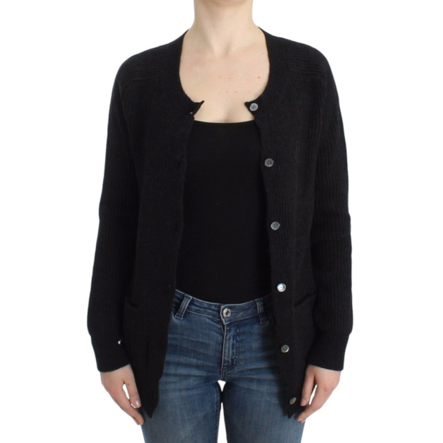 Black wool cardigan