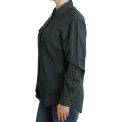 Gray button down shirt