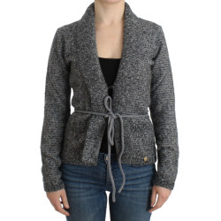 Gray wool knitted cardigan