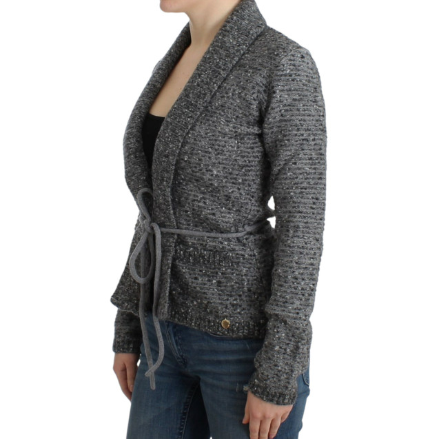 Gray wool knitted cardigan