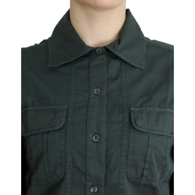 Gray button down shirt