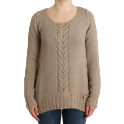 Beige knitted wool sweater