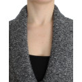 Gray wool knitted cardigan