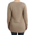 Beige knitted wool sweater