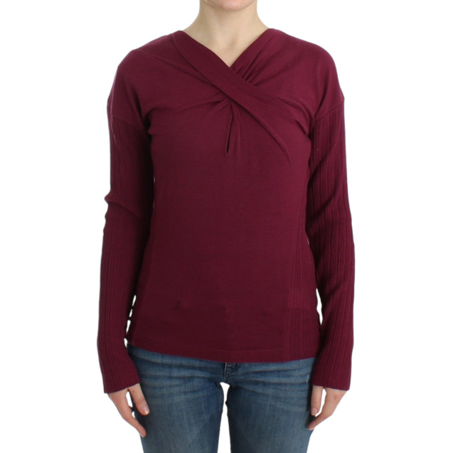 Purple knitted wool sweater