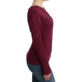 Purple knitted wool sweater