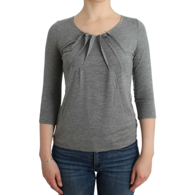 Gray 3/4 sleeves jumper top