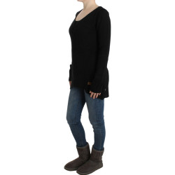 Black knitted wool sweater