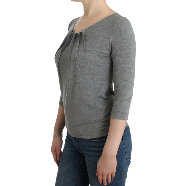 Gray 3/4 sleeves jumper top