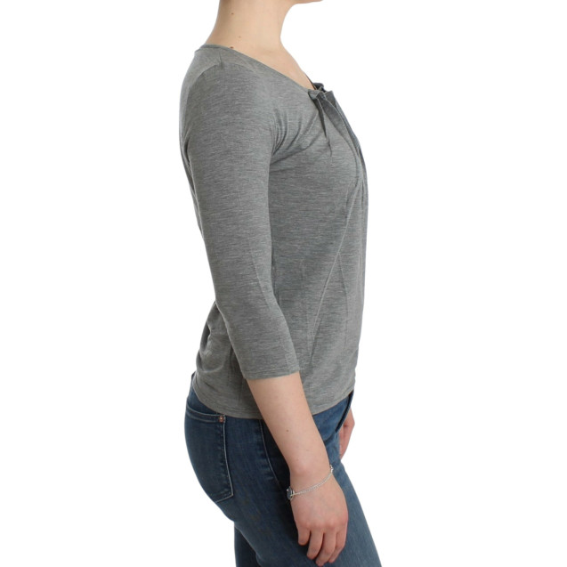 Gray 3/4 sleeves jumper top
