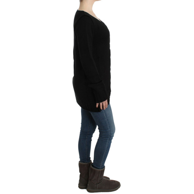 Black knitted wool sweater