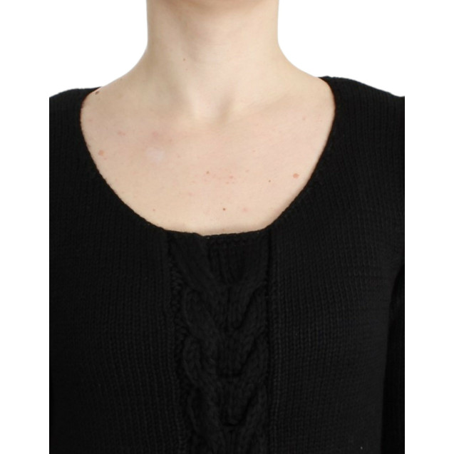 Black knitted wool sweater