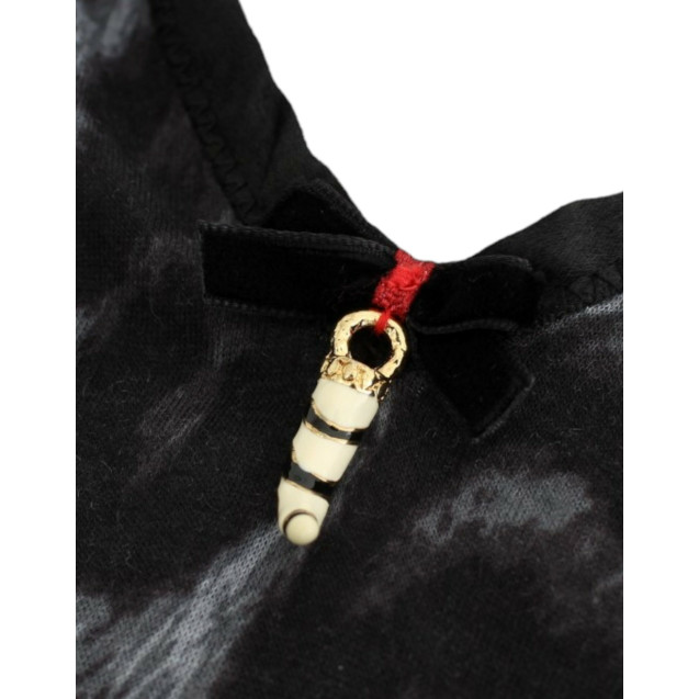 Gray leopard v-neck top