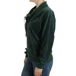 Green velvet cotton sweater