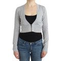 Gray cropped wool cardigan