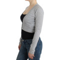 Gray cropped wool cardigan