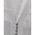 Gray cropped wool cardigan