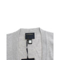 Gray cropped wool cardigan