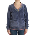 Blue velvet zipup sweater