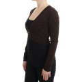 Brown cropped wool cardigan